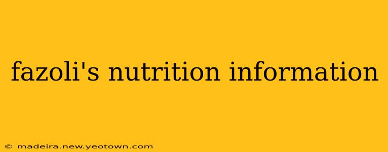 fazoli's nutrition information