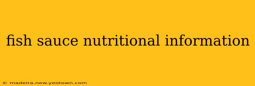 fish sauce nutritional information