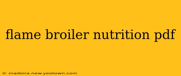 flame broiler nutrition pdf