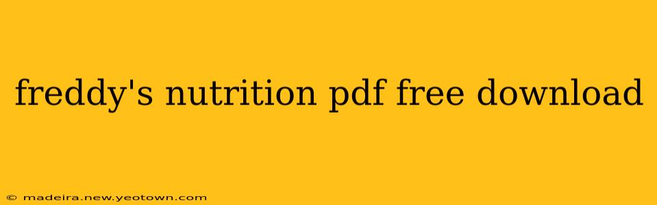 freddy's nutrition pdf free download