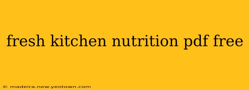fresh kitchen nutrition pdf free