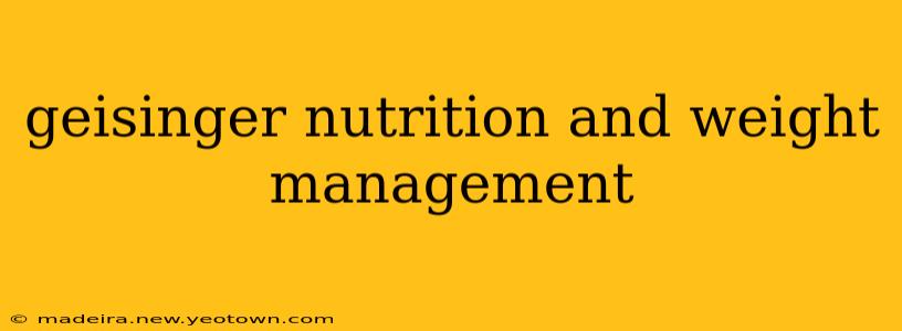 geisinger nutrition and weight management