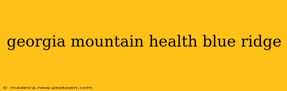 georgia mountain health blue ridge