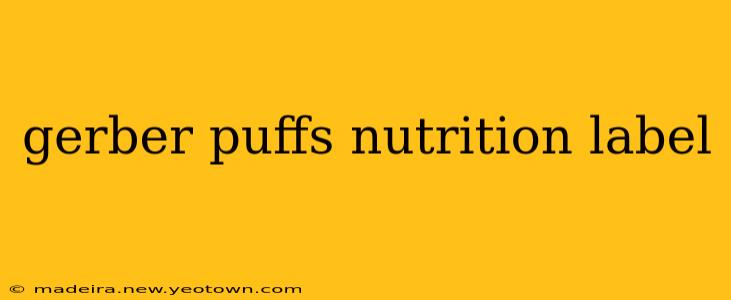 gerber puffs nutrition label