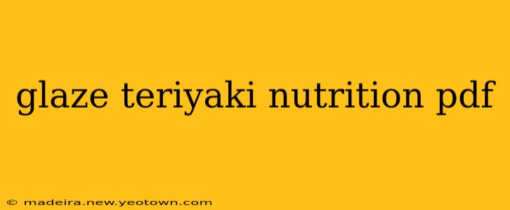 glaze teriyaki nutrition pdf