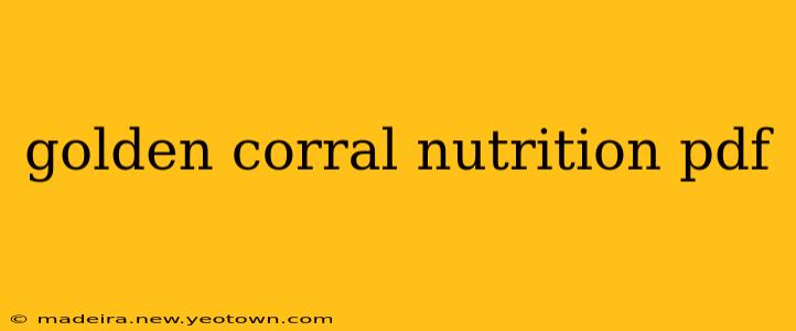 golden corral nutrition pdf