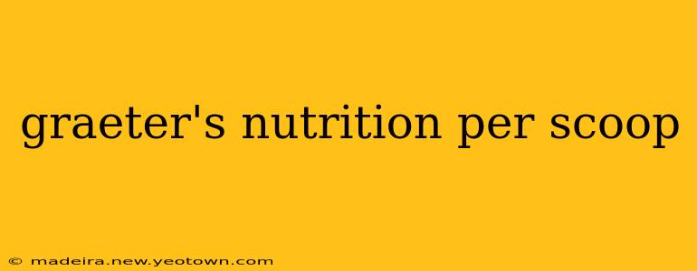 graeter's nutrition per scoop