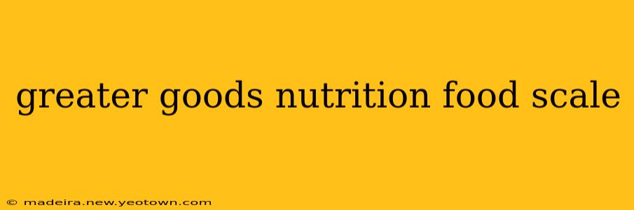 greater goods nutrition food scale