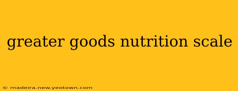 greater goods nutrition scale