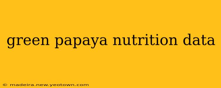 green papaya nutrition data