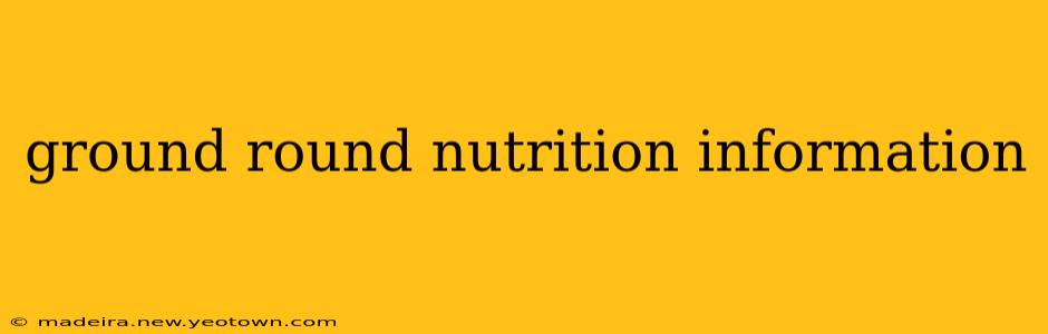 ground round nutrition information