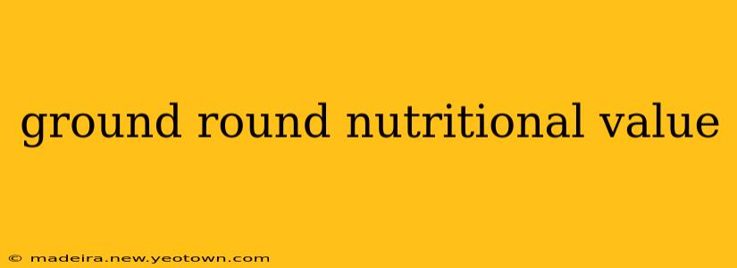 ground round nutritional value