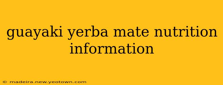 guayaki yerba mate nutrition information