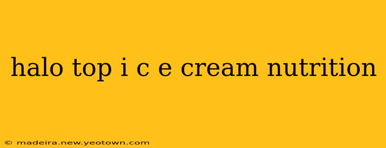 halo top i c e cream nutrition