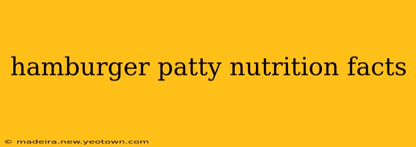hamburger patty nutrition facts