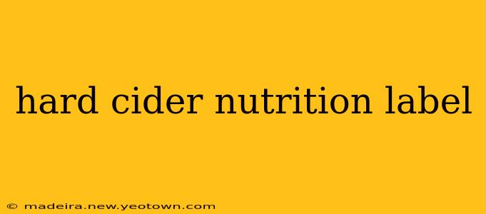 hard cider nutrition label