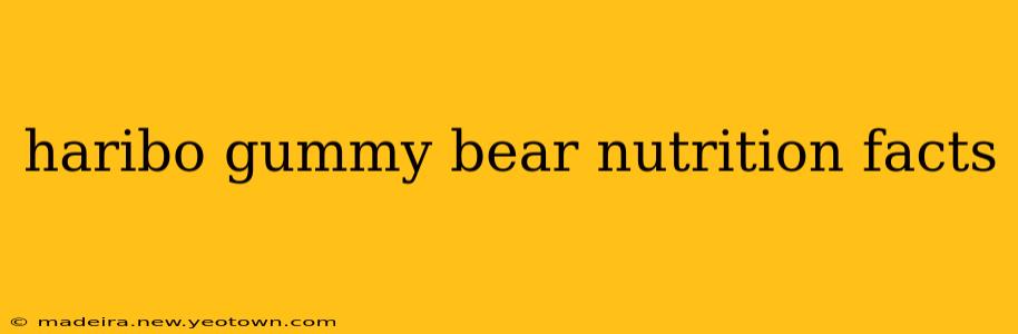 haribo gummy bear nutrition facts