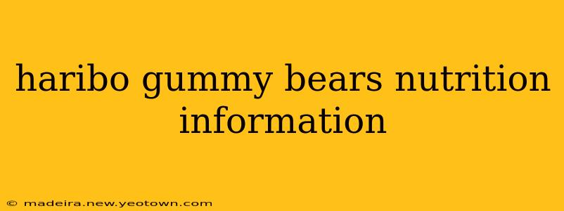 haribo gummy bears nutrition information