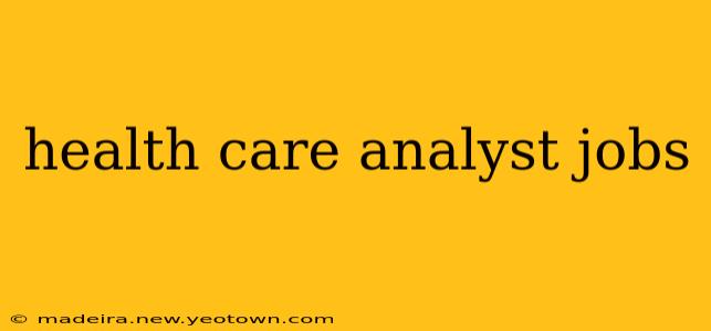 health care analyst jobs