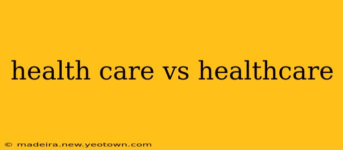 health care vs healthcare
