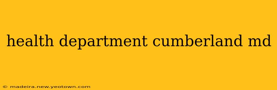 health department cumberland md