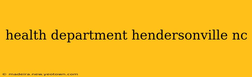 health department hendersonville nc