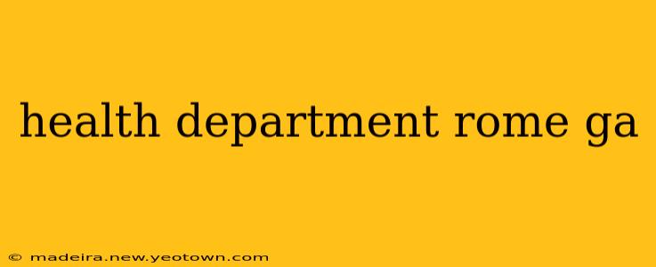 health department rome ga