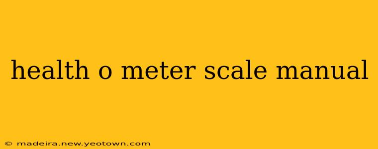 health o meter scale manual