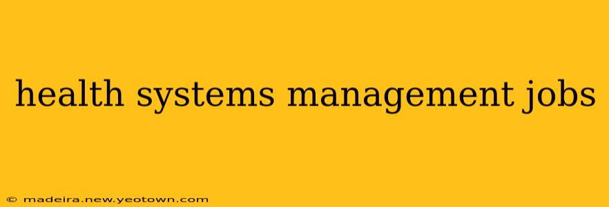 health systems management jobs