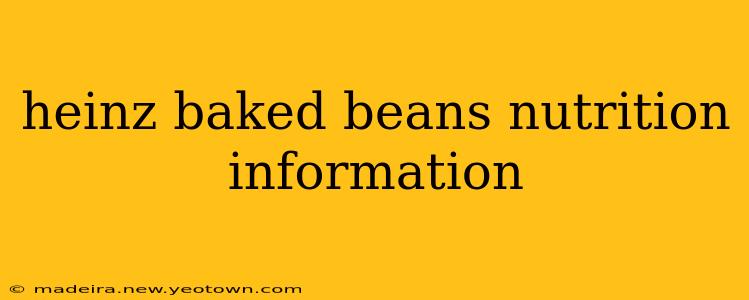 heinz baked beans nutrition information