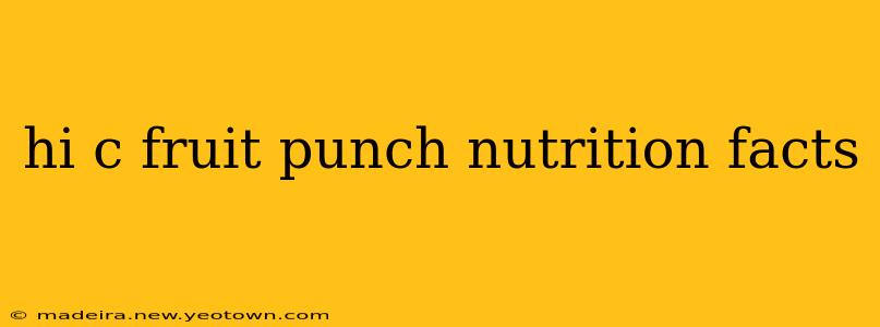 hi c fruit punch nutrition facts
