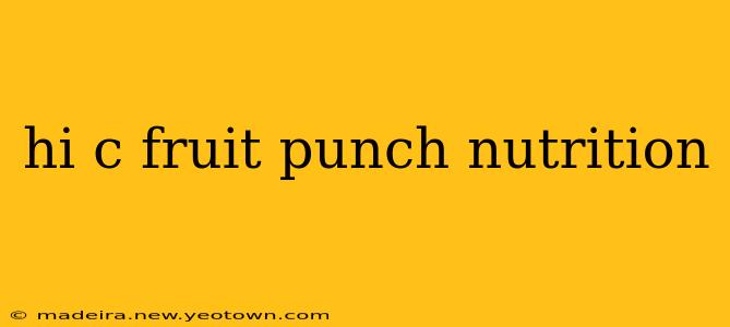 hi c fruit punch nutrition