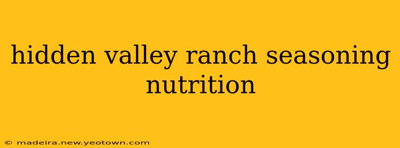 hidden valley ranch seasoning nutrition