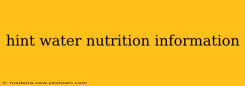 hint water nutrition information