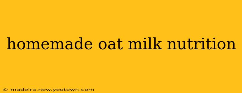 homemade oat milk nutrition