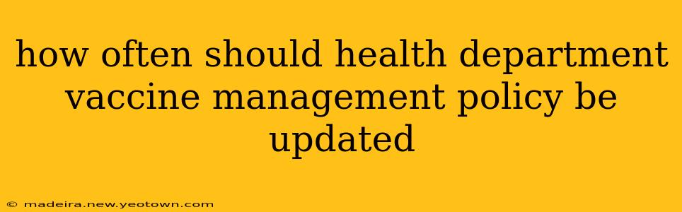 how often should health department vaccine management policy be updated