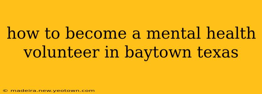 how to become a mental health volunteer in baytown texas