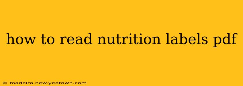 how to read nutrition labels pdf