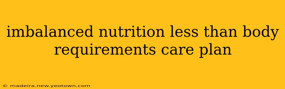 imbalanced nutrition less than body requirements care plan