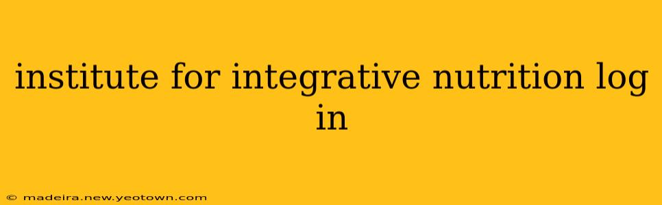institute for integrative nutrition log in