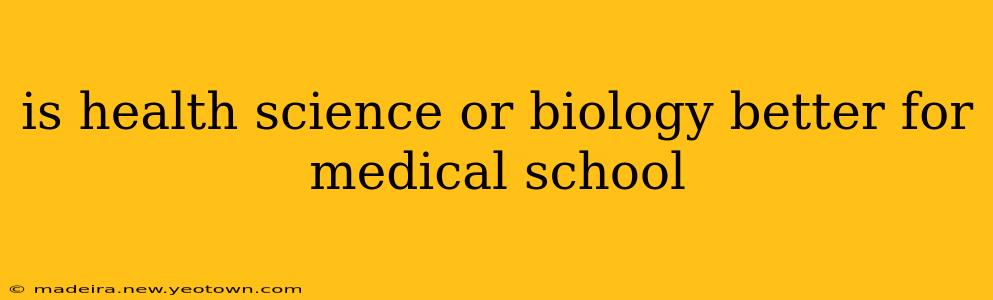 is health science or biology better for medical school