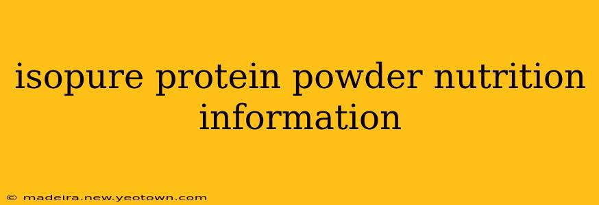 isopure protein powder nutrition information
