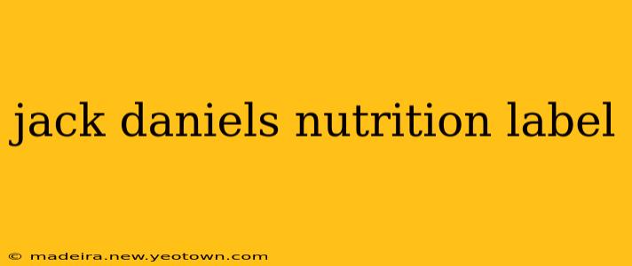 jack daniels nutrition label