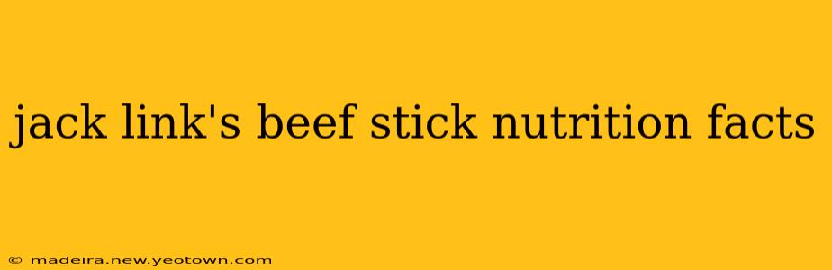 jack link's beef stick nutrition facts