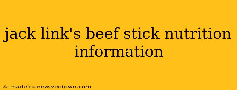jack link's beef stick nutrition information