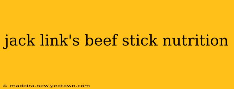 jack link's beef stick nutrition