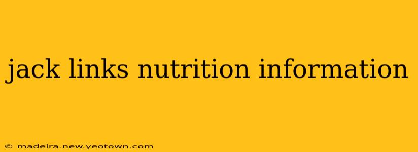 jack links nutrition information