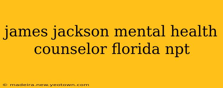 james jackson mental health counselor florida npt
