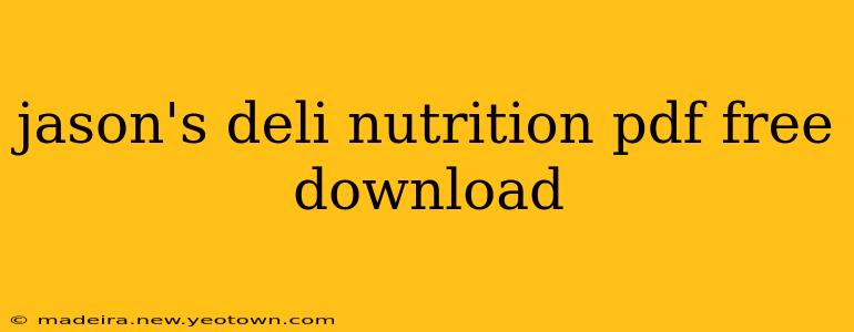 jason's deli nutrition pdf free download