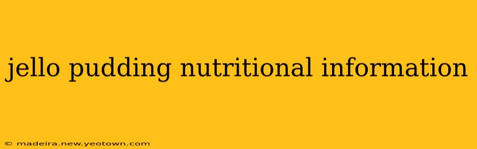 jello pudding nutritional information